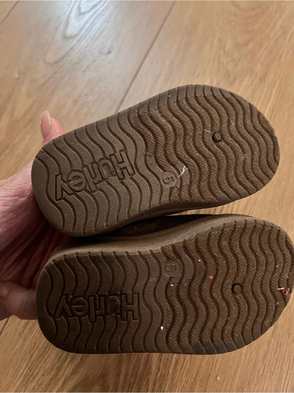 Kids Brown Slip-On Cozy Slippers